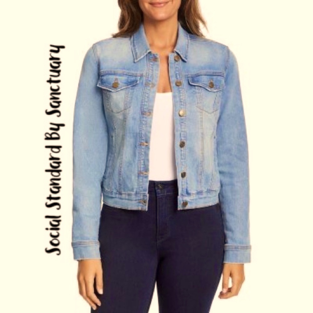 Social Standard by Sanctuary Ladies Denim Jean Jacket. OFFERS WELCOME -NWT